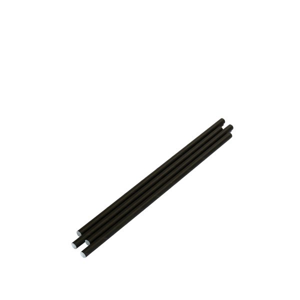 Papirnate slamke 6mm x 200mm, crne, 150/1 (art.649) B.9.10